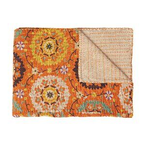 Taj Hotel Home Decor Kantha Cotton Throw | 1-Piece | Multicolor | 50"x70"
